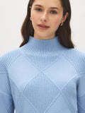 Diamond Pattern Mock Neck Sweater
