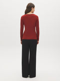 Mesh Long Sleeve Cowl Neck Top