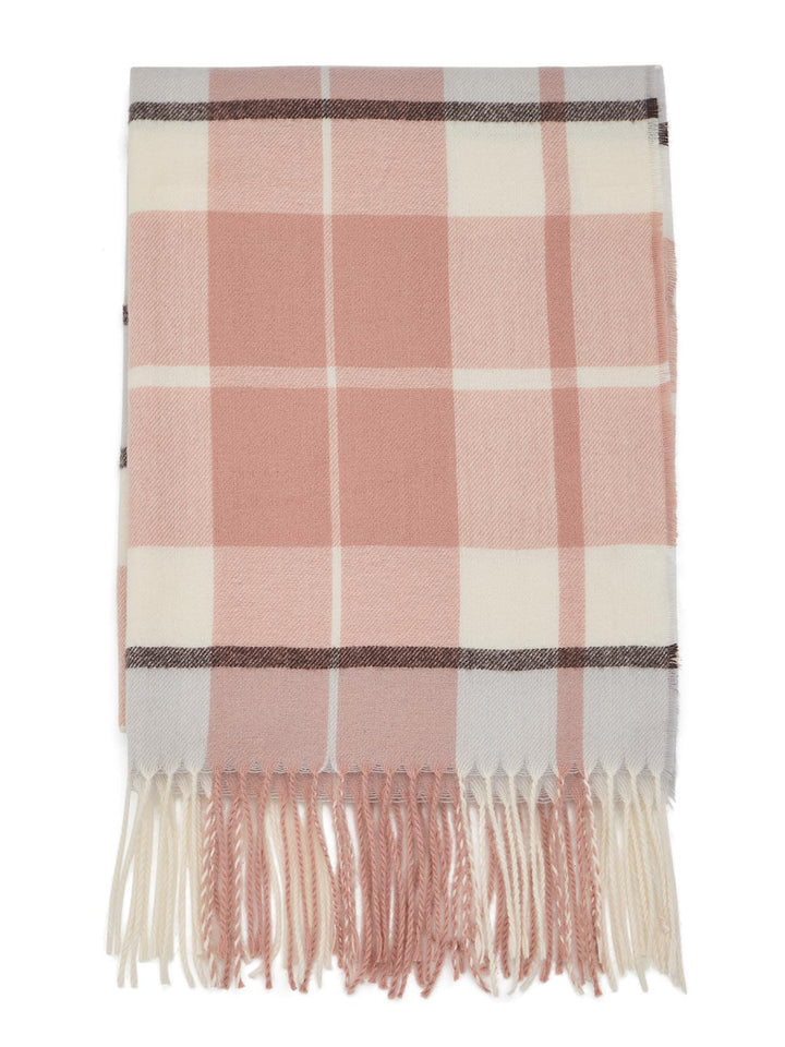 Plaid Scarf with Fringes