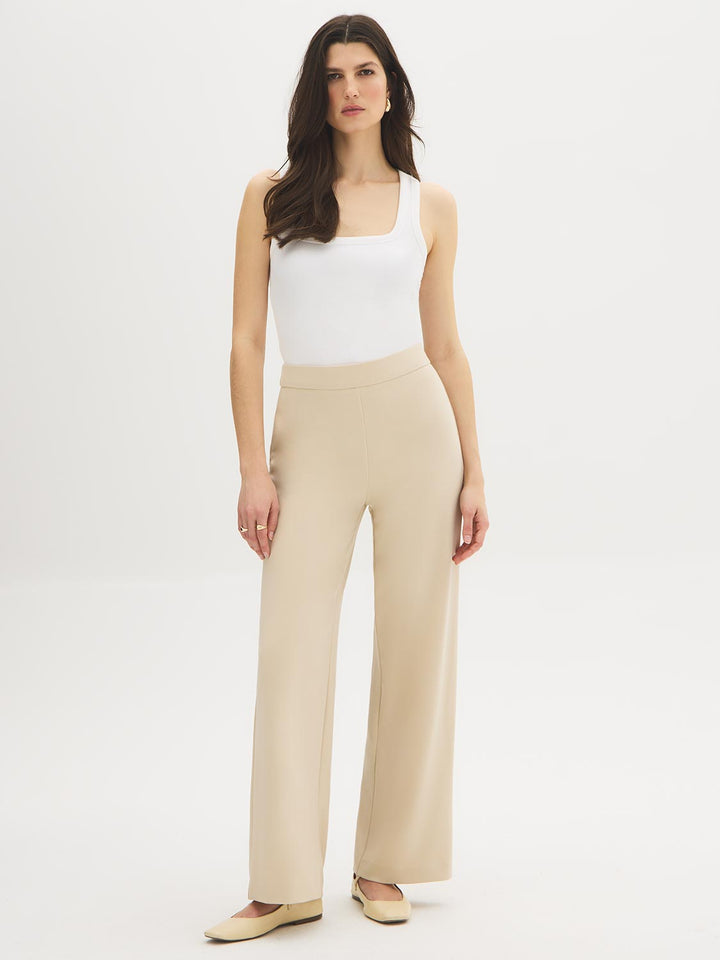 Crepe Straight-Leg Pants