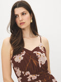 Floral Chiffon V-Neck Midi Dress