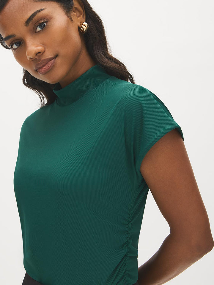 Ribbed Mock Neck Top