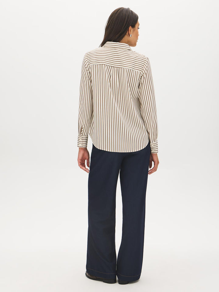 Striped Twill Oversized Blouse
