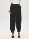 Crinkled Satin-Like Balloon Pants