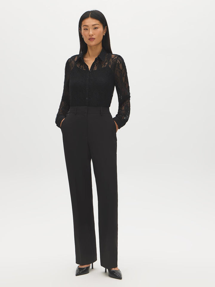 Straight-Leg Elastic Waist Pants