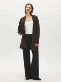 Long Cable Knit Open Cardigan