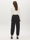 Crinkled Satin-Like Balloon Pants