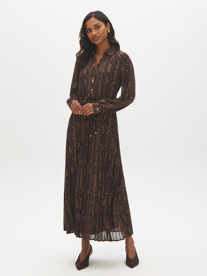 Snake Print Chiffon Dress