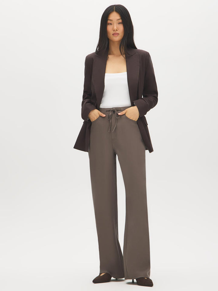 Brushed Tencel Straight Leg Pants