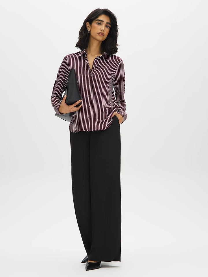 Striped Button-Up Blouse