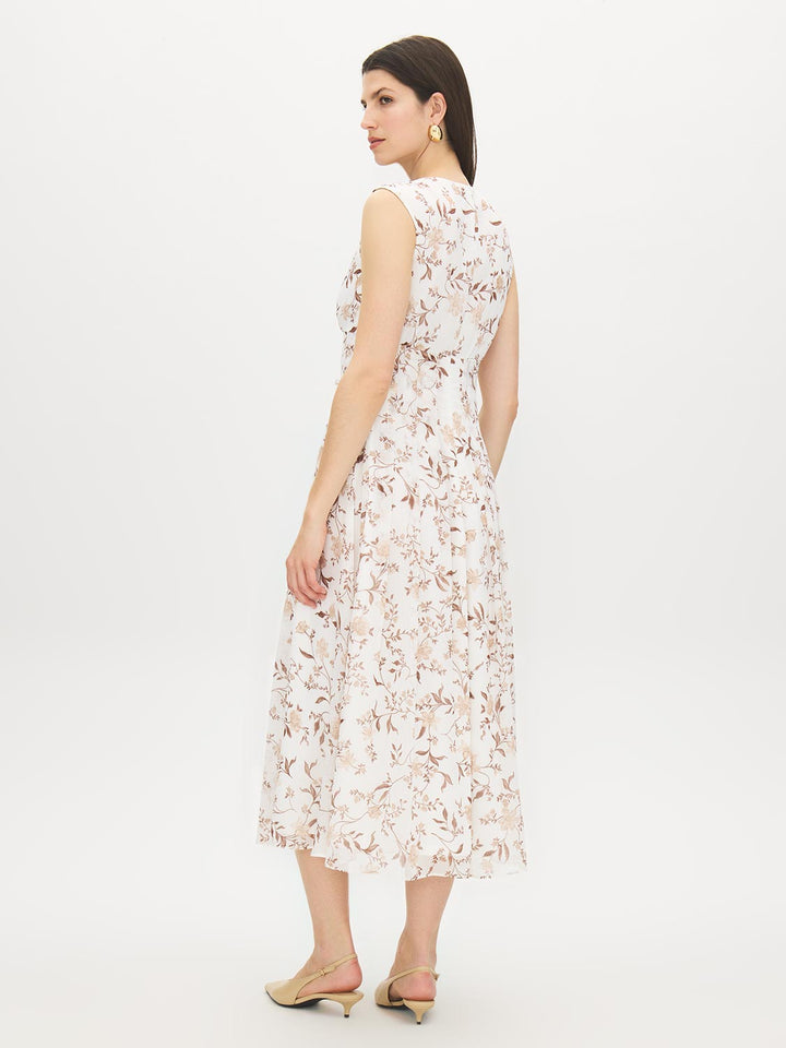 Floral Print Crinkle Chiffon Dress