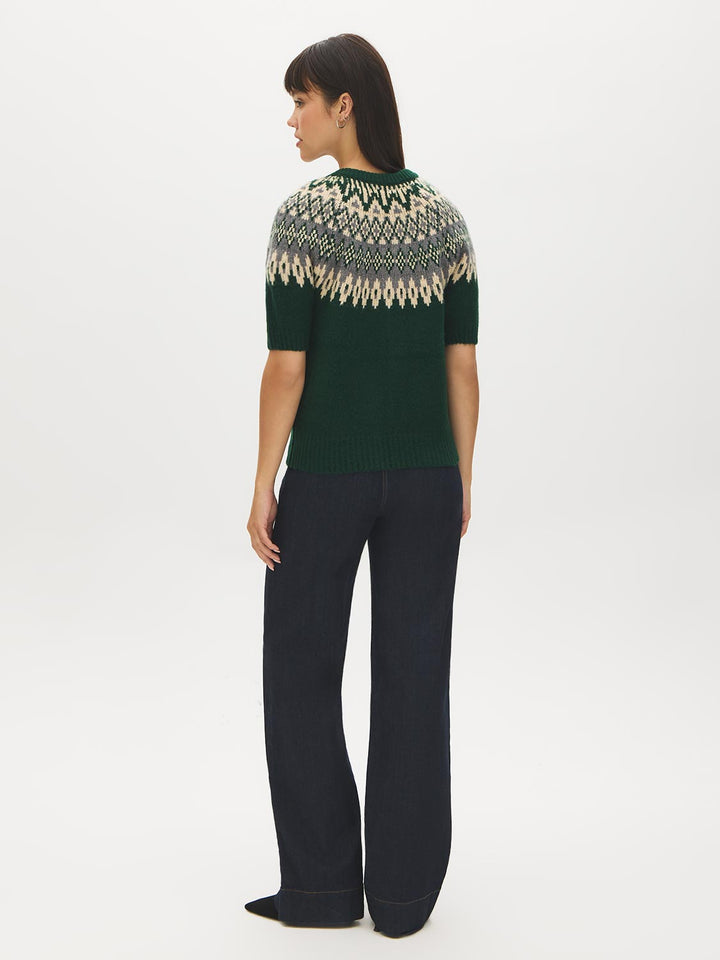 Fair Isle Short Sleeve Cardigan