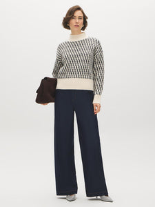 Jacquard Mock Neck Sweater