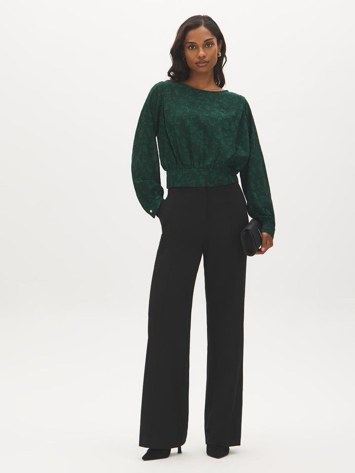 Flocked Popover Blouse