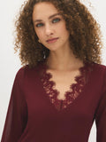 Lace Trim V-Neck Top