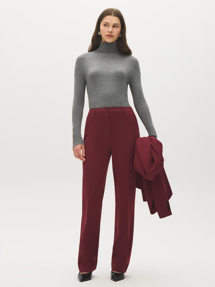 Mid-Rise Straight-Leg Pants