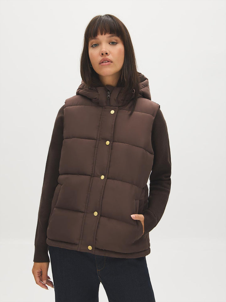 Hooded Quilted Puffer Vest