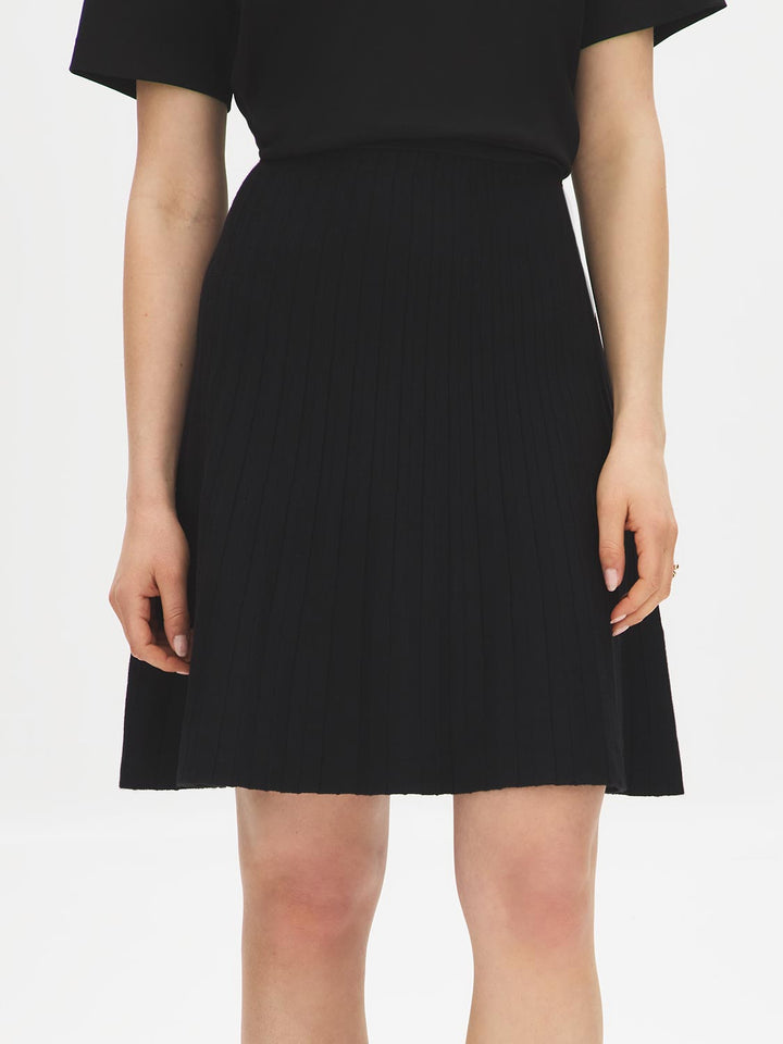 Pleated Sweater Mini Skirt