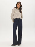 Striped Twill Oversized Blouse