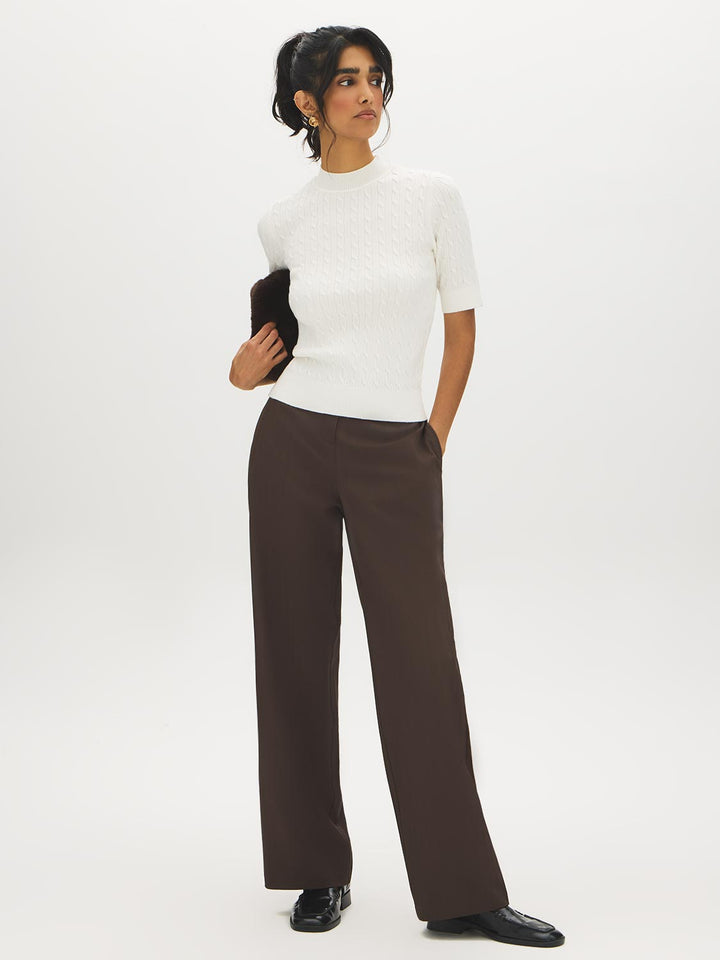 Cable Knit Mock Neck Sweater