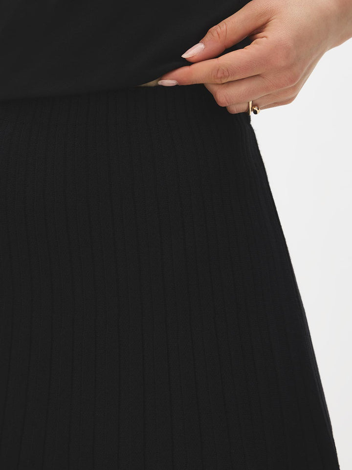 Pleated Sweater Mini Skirt