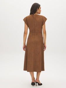 Faux Suede Midi Dress