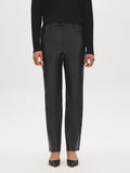 Faux Leather Straight-Leg Pants