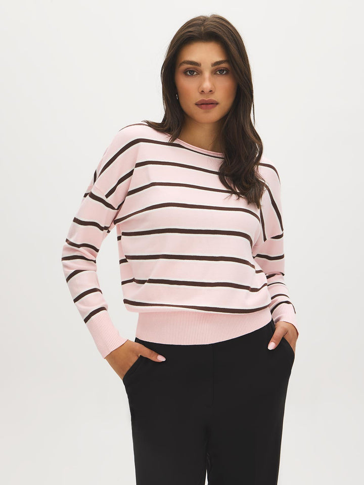Striped Dolman Sleeve Sweater