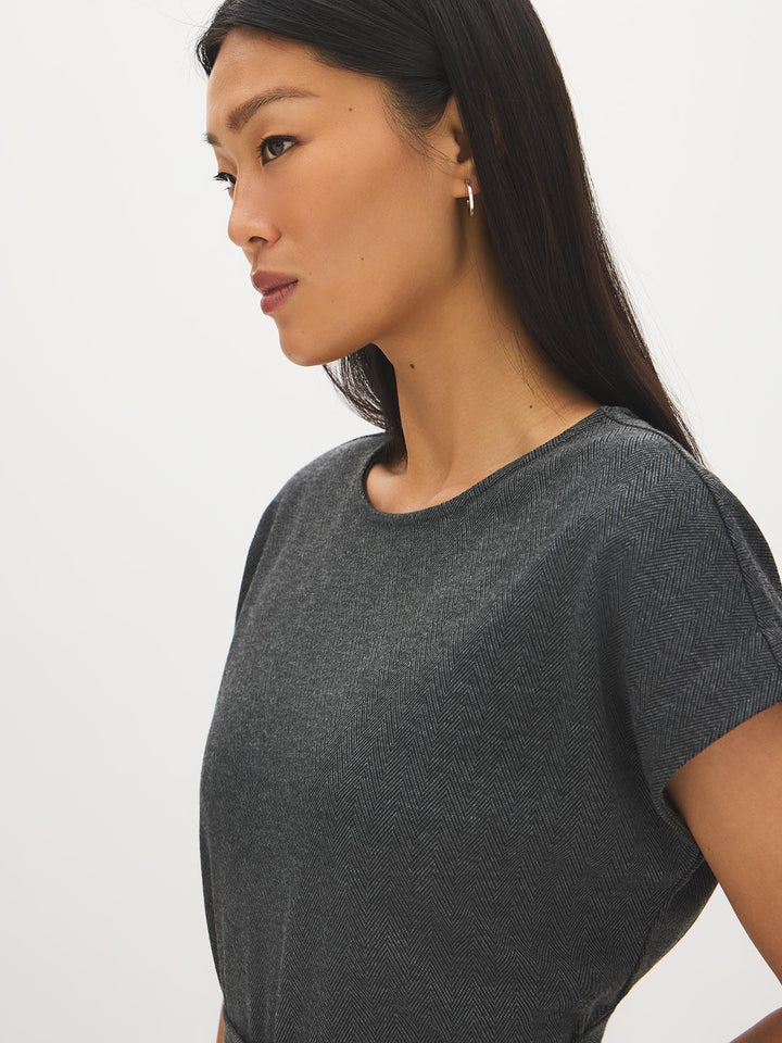 Dolman Sleeve Jacquard Tunic Top