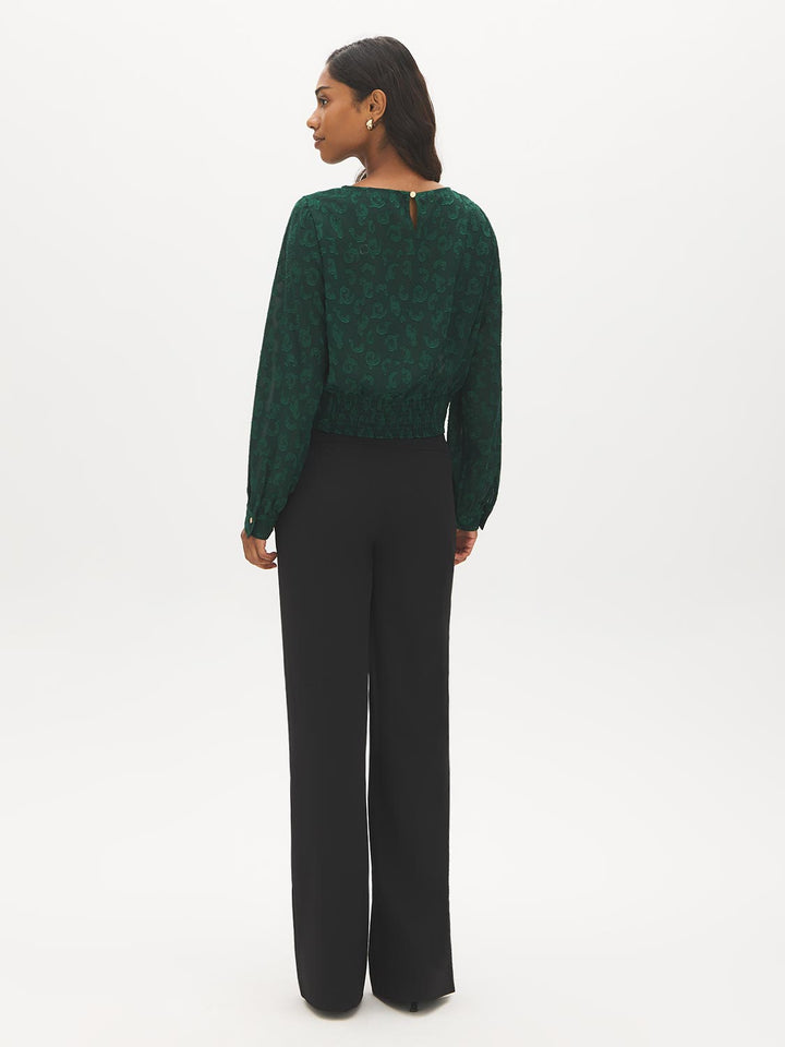 Flocked Popover Blouse