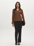 Lace Trim V-Neck Top