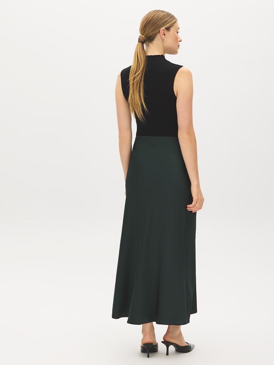 Satin-Like Bias Cut Skirt