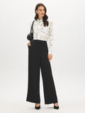 Chain Print Button-Up Blouse