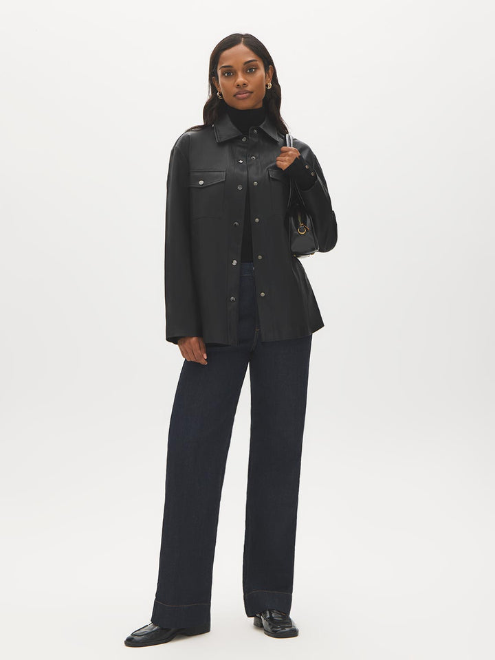 Textured Faux Leather Jacket