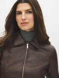 Faux Leather Cropped Jacket
