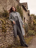 Single-Breasted Faux Wool Coat