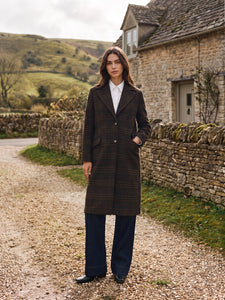 Plaid Faux Wool Single-Breasted Coat